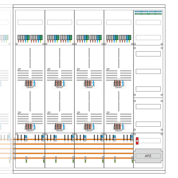 Zählerschrank 18 Zähler, Verteiler, APZ, 1400mm | 3.HZ | SCHIEGL (rechts)
